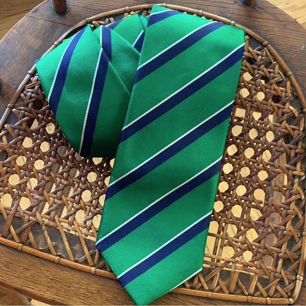 VINEYARD VINES | EUC Martha’s Vineyard Multi Stripe Woven Neck Tie Kelly Green